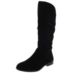 Style & Co. Womens Kelimae Black Faux Suede Tall Riding Boots Shoes